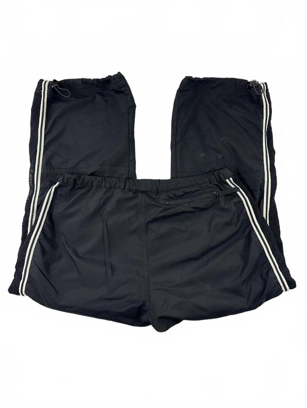 The Limited Stretch Black Y2K Sporty Track Pants with White Side Stripes